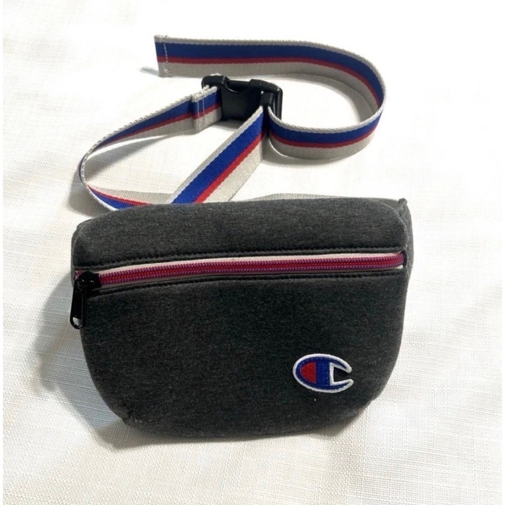 Champion Heritage Jersey‎ Waist Bag Charcoal Heather Gray Striped Fanny Pack
